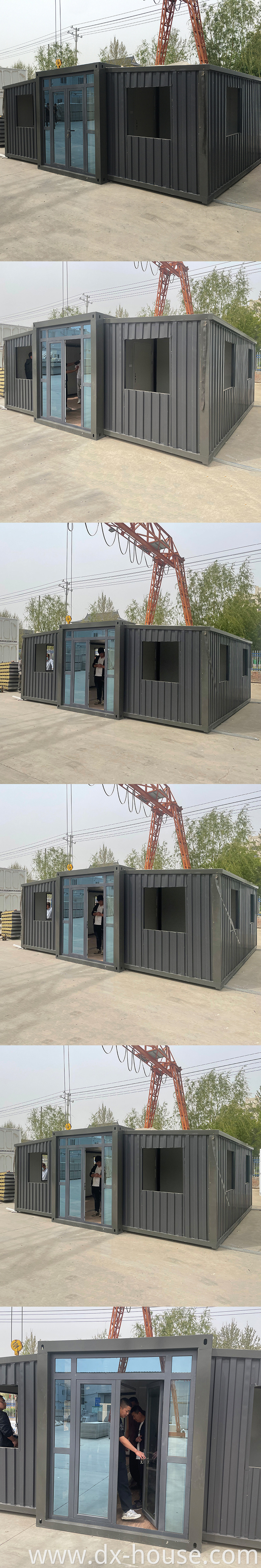 china factory luxury villa prefabricated modern extendable shipping container house prefab expandable home 3 in 1